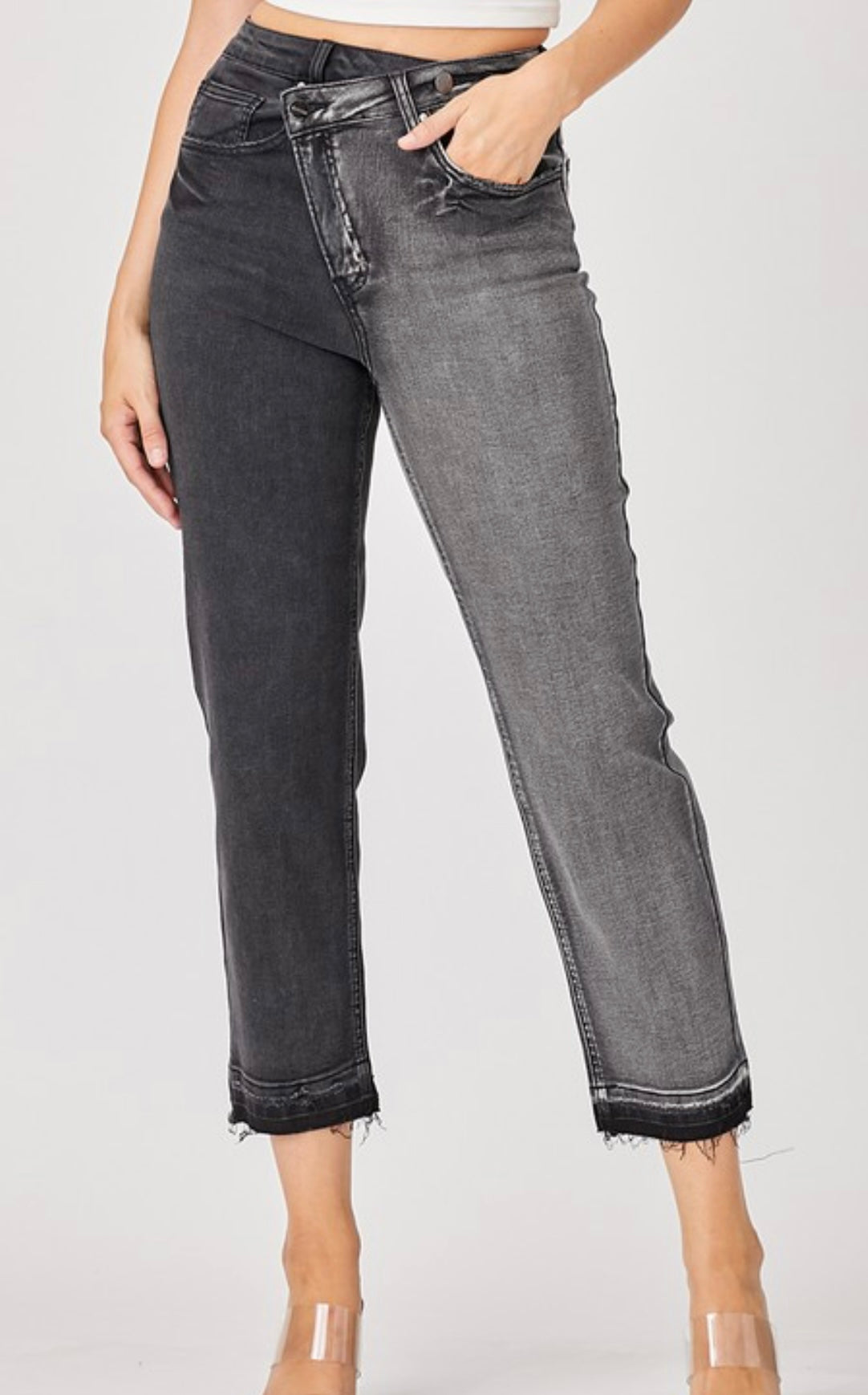 Can You Stop Jeans BLACK TWO TONED (5-15)